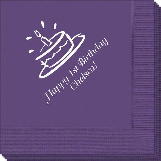 Modern Birthday Cake Napkins